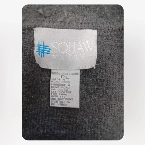 Squaw Valley Vintage Black 100% Wool Cardigan  Size Large Petite - Picture 7 of 9